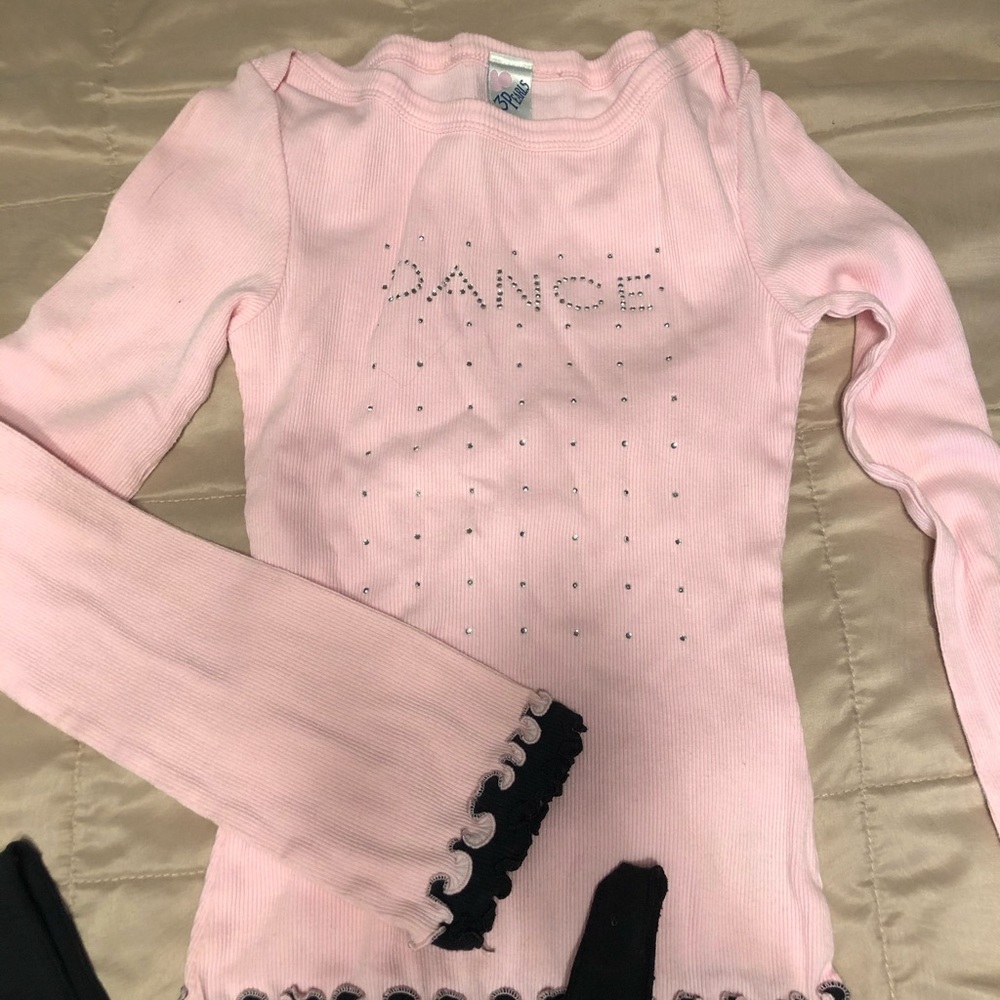 Pink long sleeve dance top